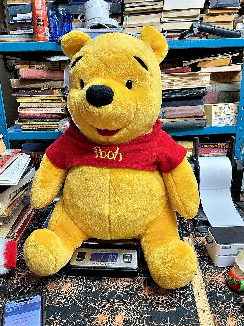 Disney Winnie the Pooh Large Plush with Red Shirt Large Plush Yellow & Red